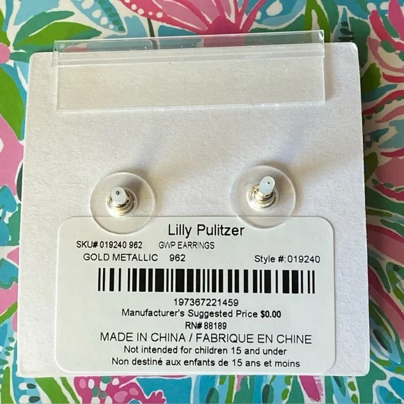 🆕 Lilly Pulitzer Bee Pierced Earrings - Picture 2 of 6